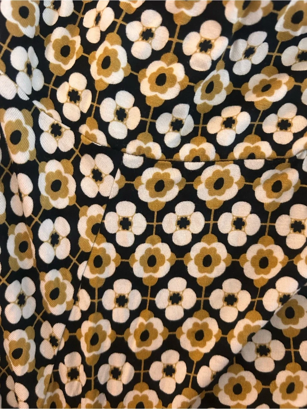 Sleeveless Mock Neck Floral Geometric Mini Dress in Black and Yellow free people